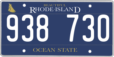 RI license plate 938730