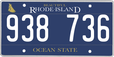 RI license plate 938736