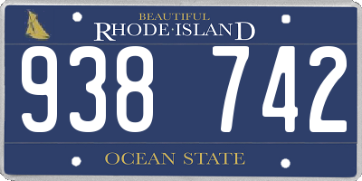 RI license plate 938742