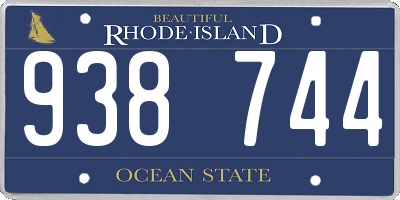 RI license plate 938744