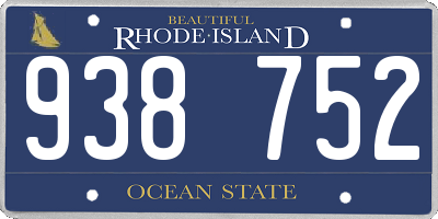RI license plate 938752