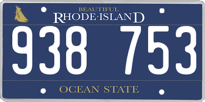 RI license plate 938753