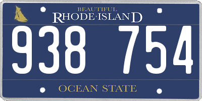 RI license plate 938754