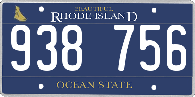 RI license plate 938756