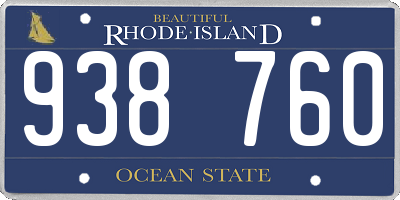 RI license plate 938760