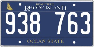 RI license plate 938763