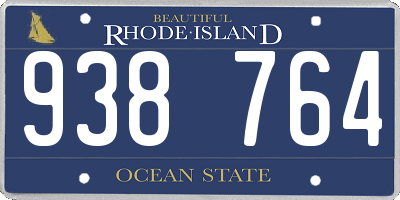 RI license plate 938764