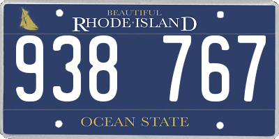 RI license plate 938767