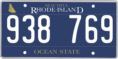 RI license plate 938769
