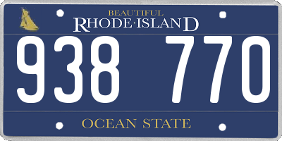 RI license plate 938770