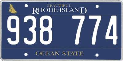 RI license plate 938774