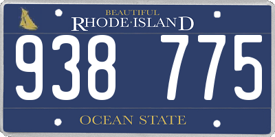 RI license plate 938775