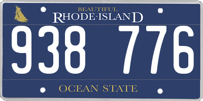 RI license plate 938776