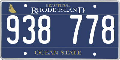 RI license plate 938778