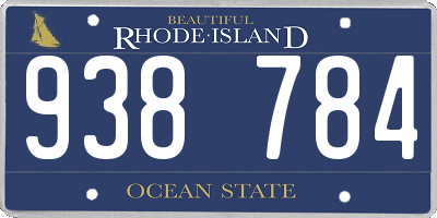 RI license plate 938784
