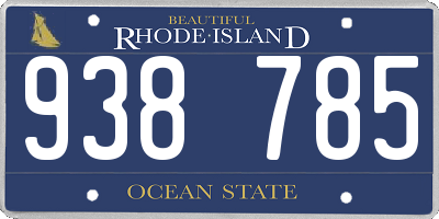 RI license plate 938785