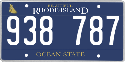RI license plate 938787