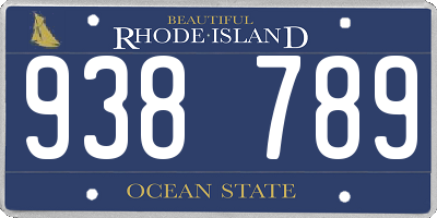 RI license plate 938789