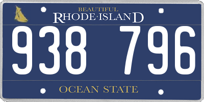 RI license plate 938796