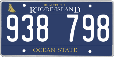 RI license plate 938798