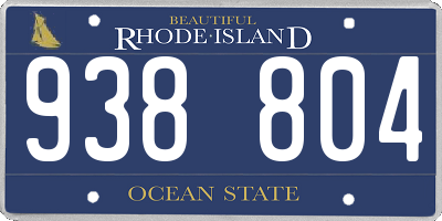 RI license plate 938804