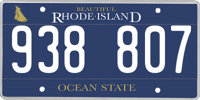 RI license plate 938807