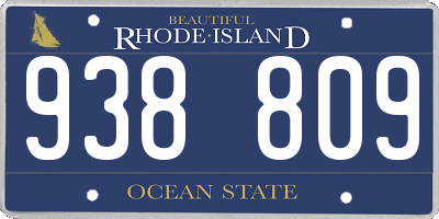 RI license plate 938809