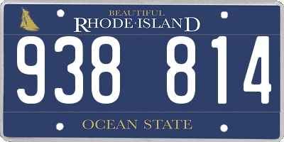 RI license plate 938814