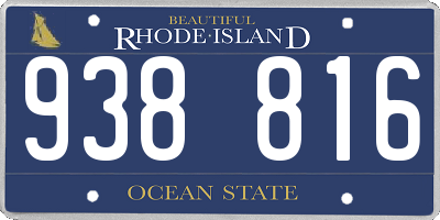 RI license plate 938816