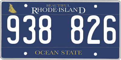 RI license plate 938826