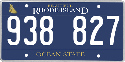 RI license plate 938827