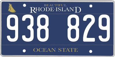RI license plate 938829