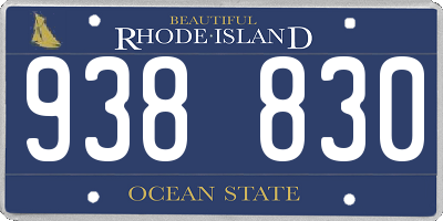 RI license plate 938830