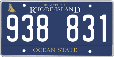 RI license plate 938831
