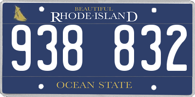 RI license plate 938832