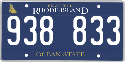 RI license plate 938833