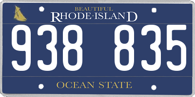 RI license plate 938835