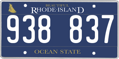 RI license plate 938837