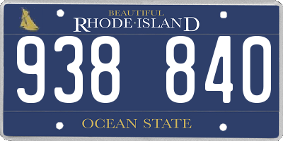 RI license plate 938840