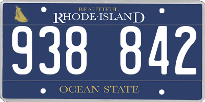 RI license plate 938842