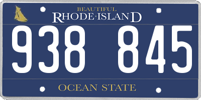 RI license plate 938845
