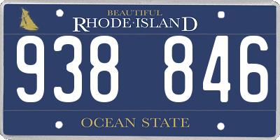 RI license plate 938846