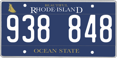 RI license plate 938848