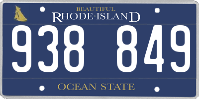 RI license plate 938849