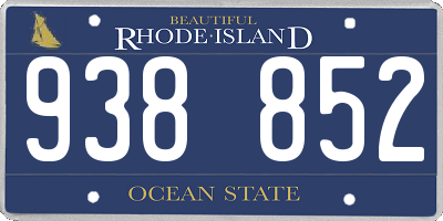 RI license plate 938852