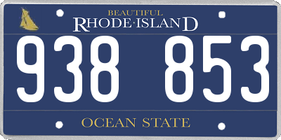 RI license plate 938853