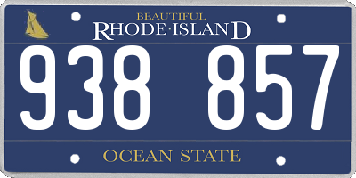RI license plate 938857