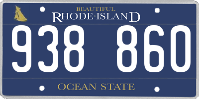 RI license plate 938860