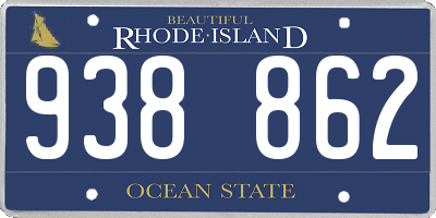 RI license plate 938862
