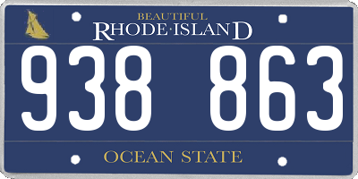 RI license plate 938863
